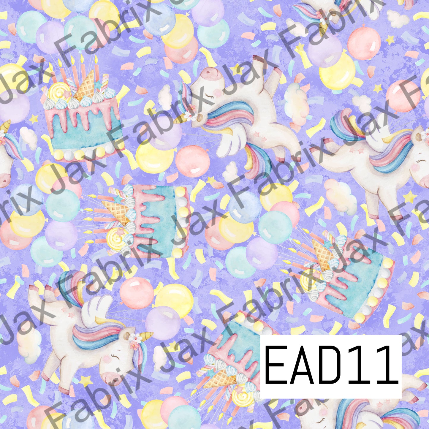 Birthday Unicorns Purple EAD11
