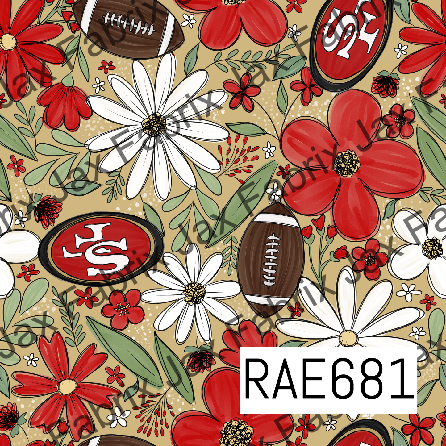 49ers Football Floral RAE681
