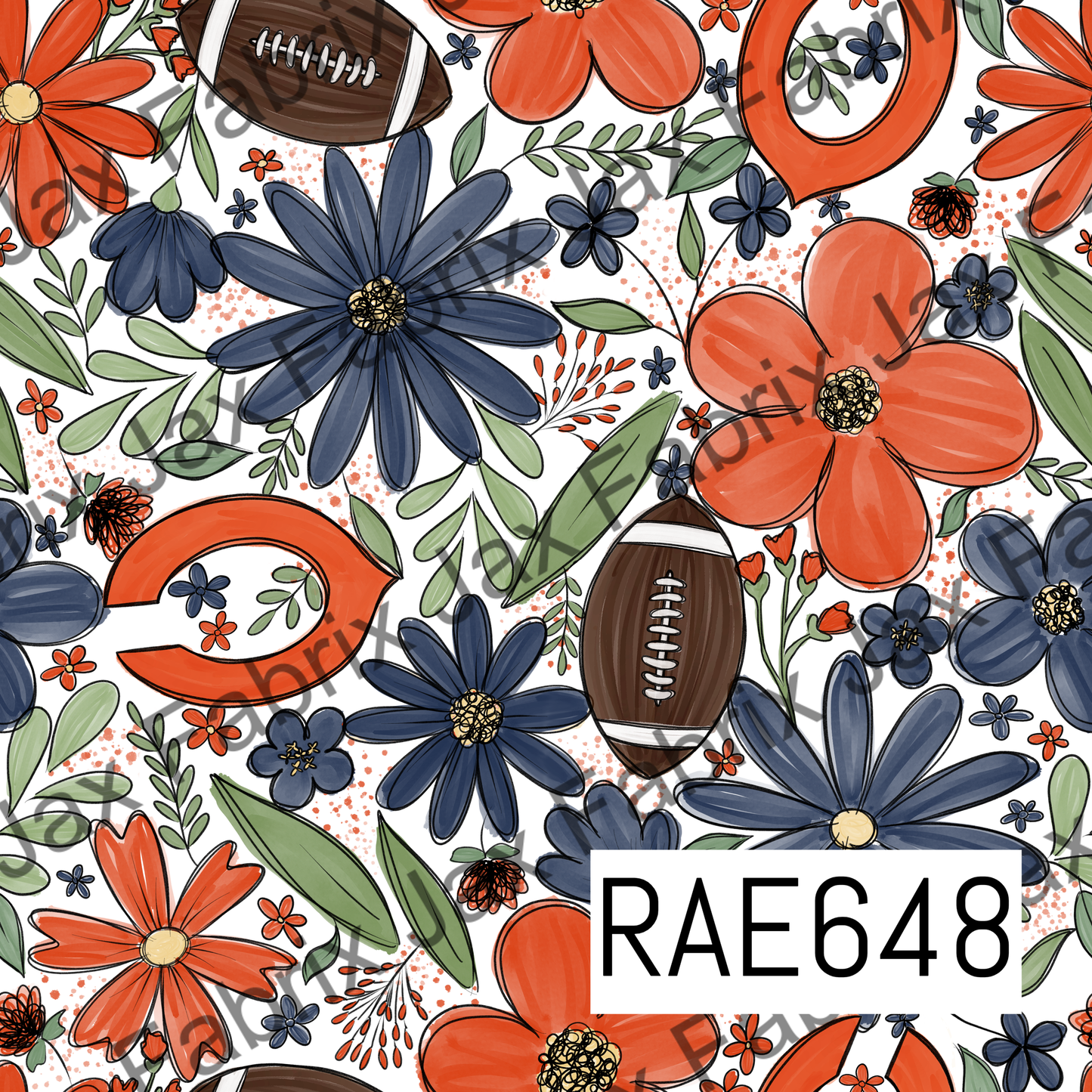 Bears Football Floral RAE648