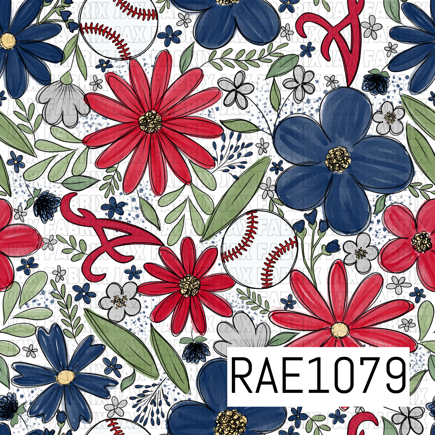 Braves Floral Baseball RAE1079