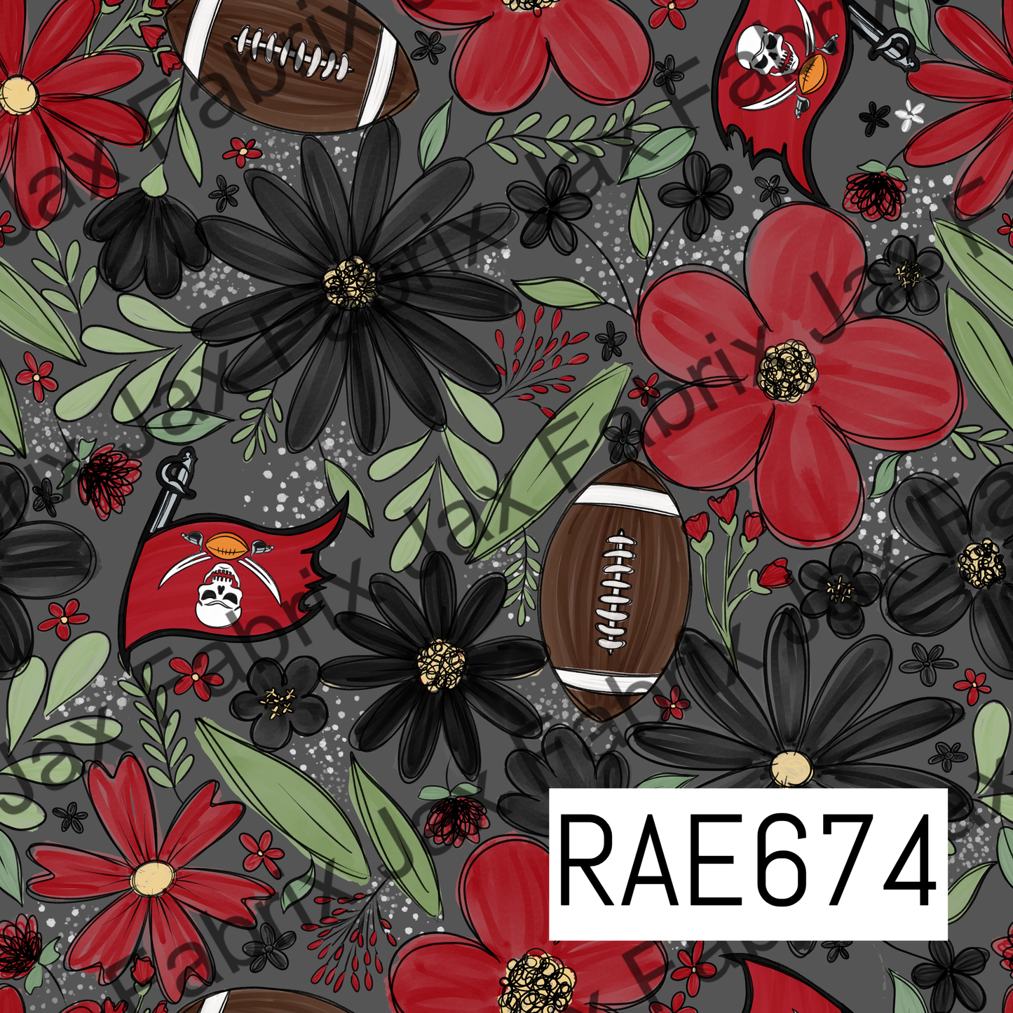 Buccaneers Football Floral RAE674
