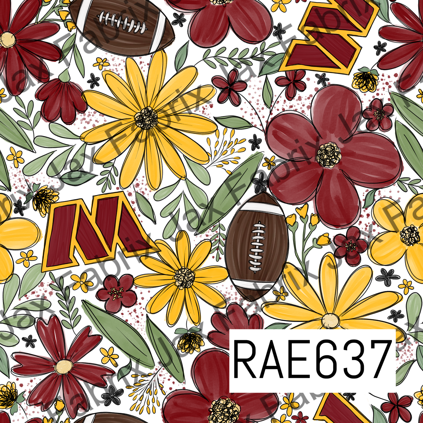 Commanders Football Floral RAE637