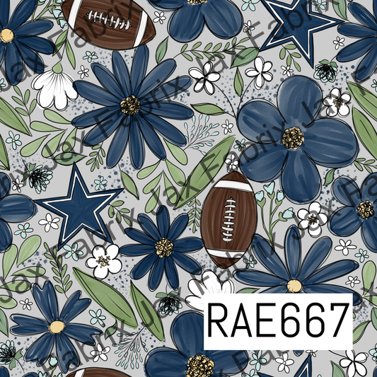 Cowboys Football Colored Floral RAE667