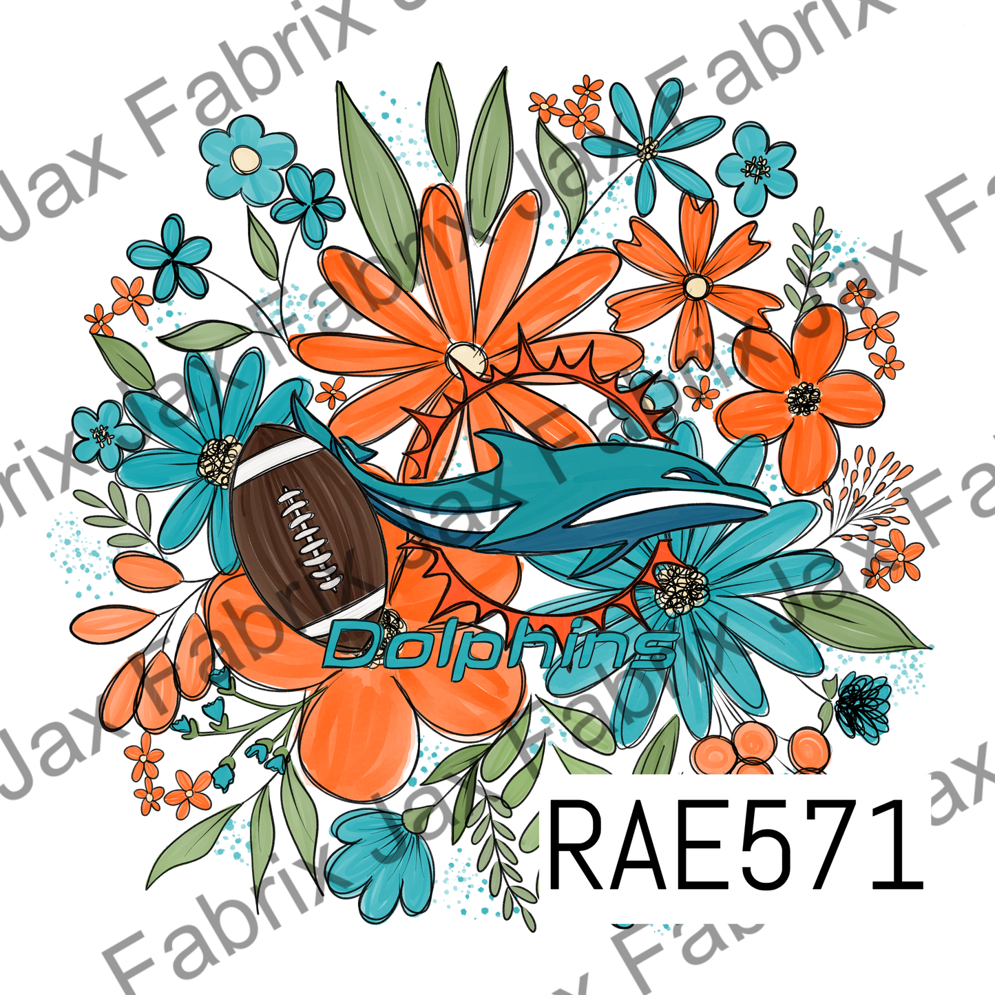 Dolphins Floral PNG RAE571