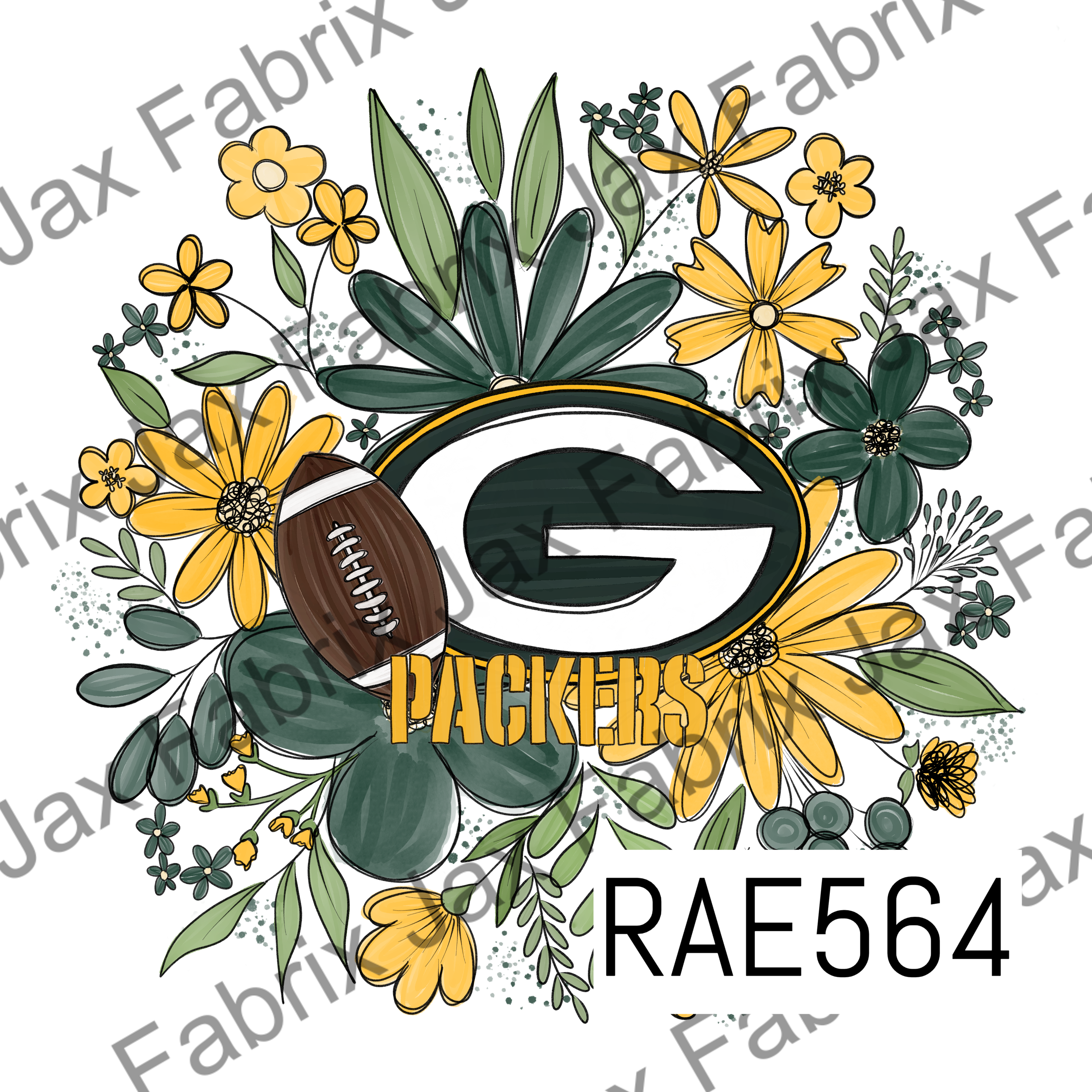 Packers Floral PNG RAE564 – Jax Fabrix