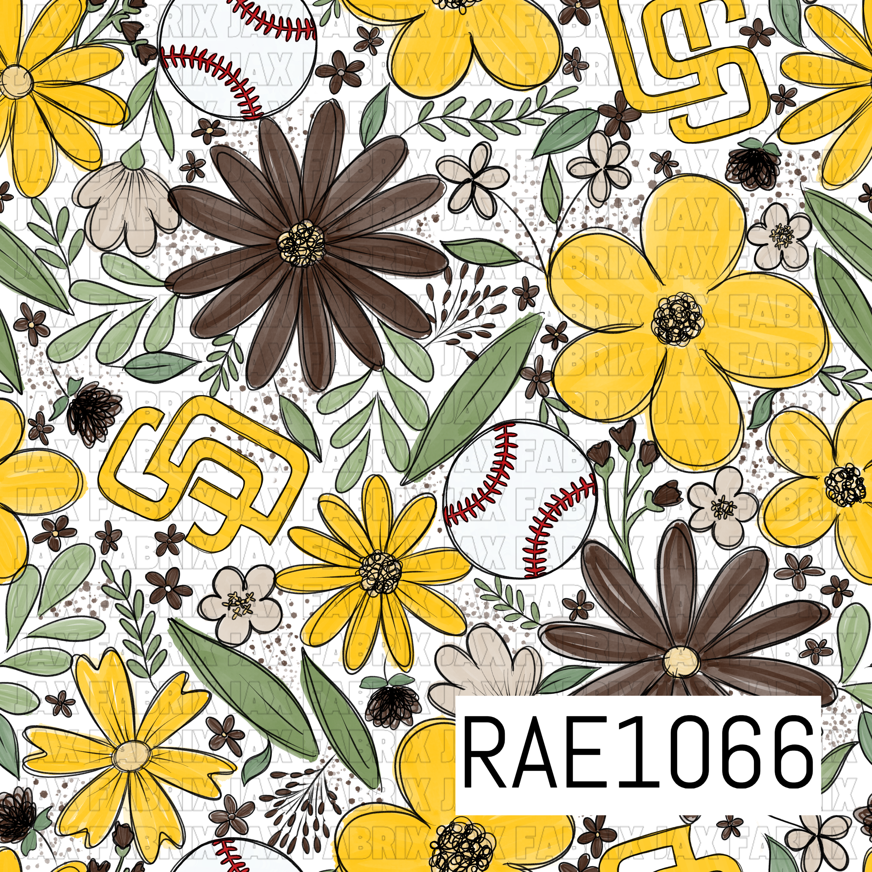 Padres Floral Baseball RAE1066 – Jax Fabrix