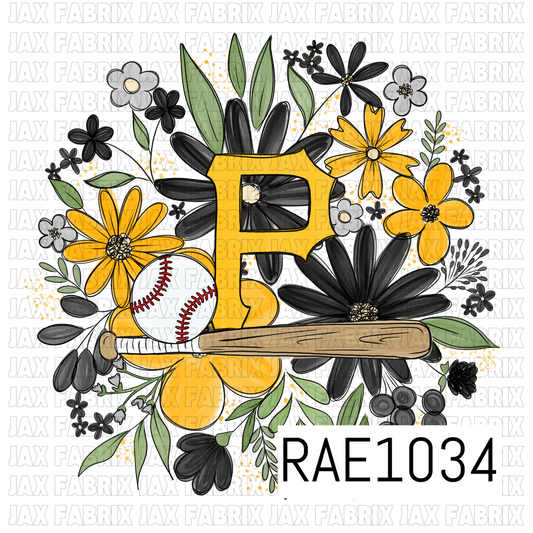Pirates Floral Baseball PNG RAE1034