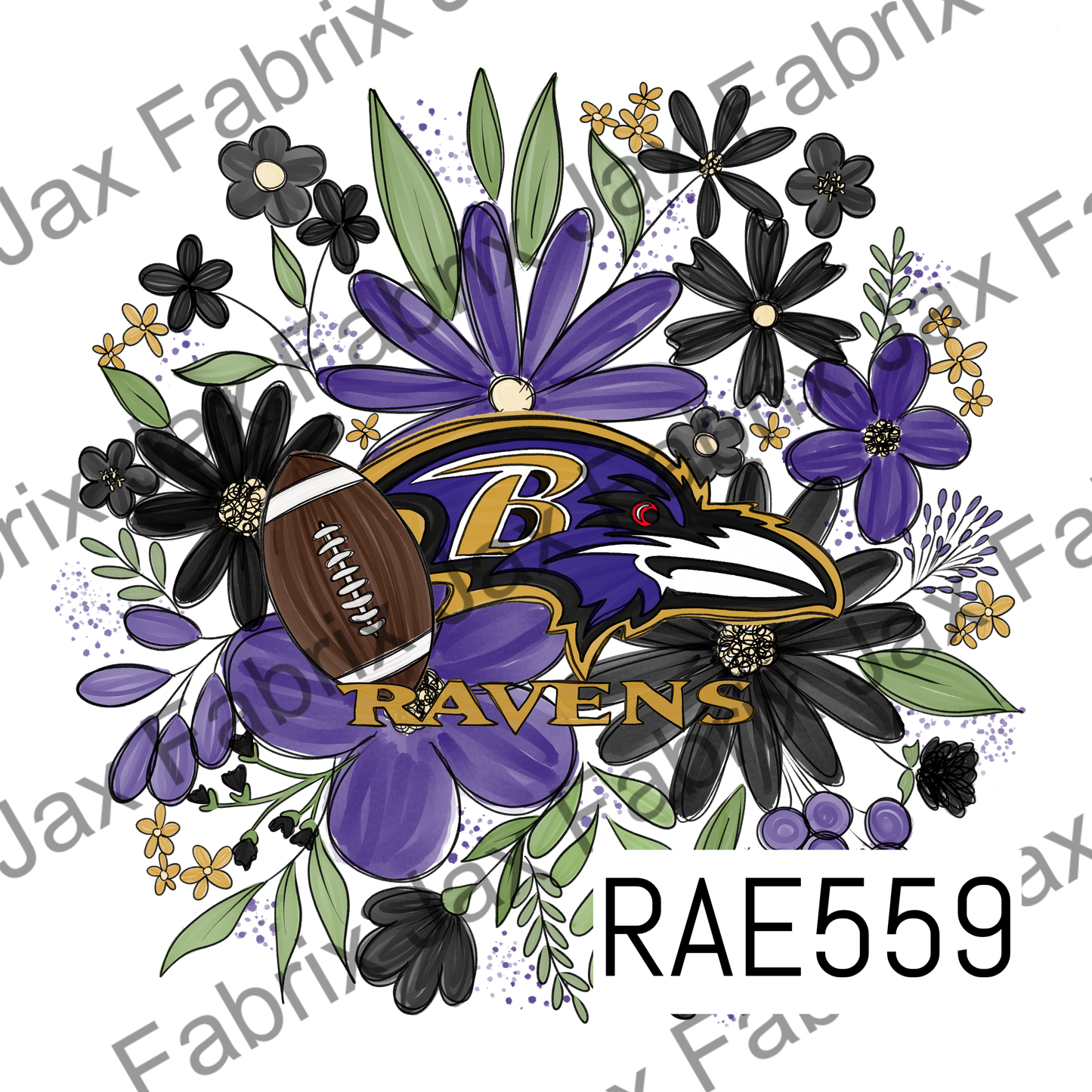 Ravens Floral PNG RAE559