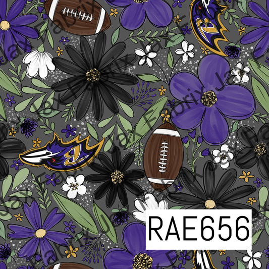 Ravens Football Colored Floral RAE656