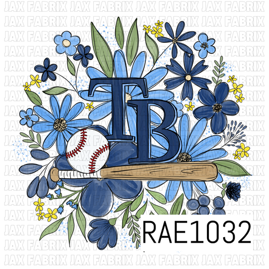 Rays Floral Baseball PNG RAE1032