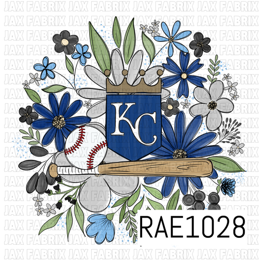 Royals Floral Baseball PNG RAE1028