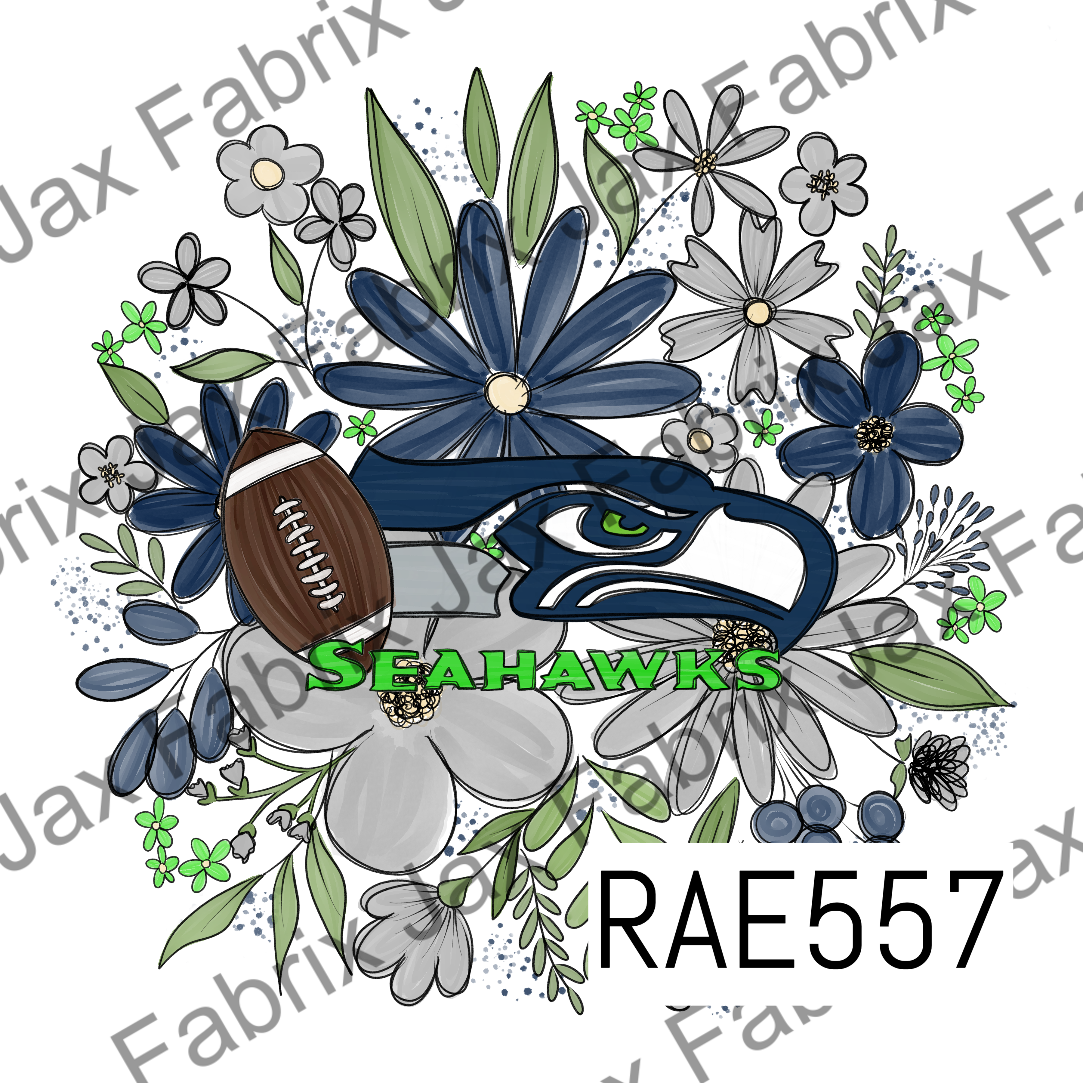 Seahawks Floral PNG RAE557