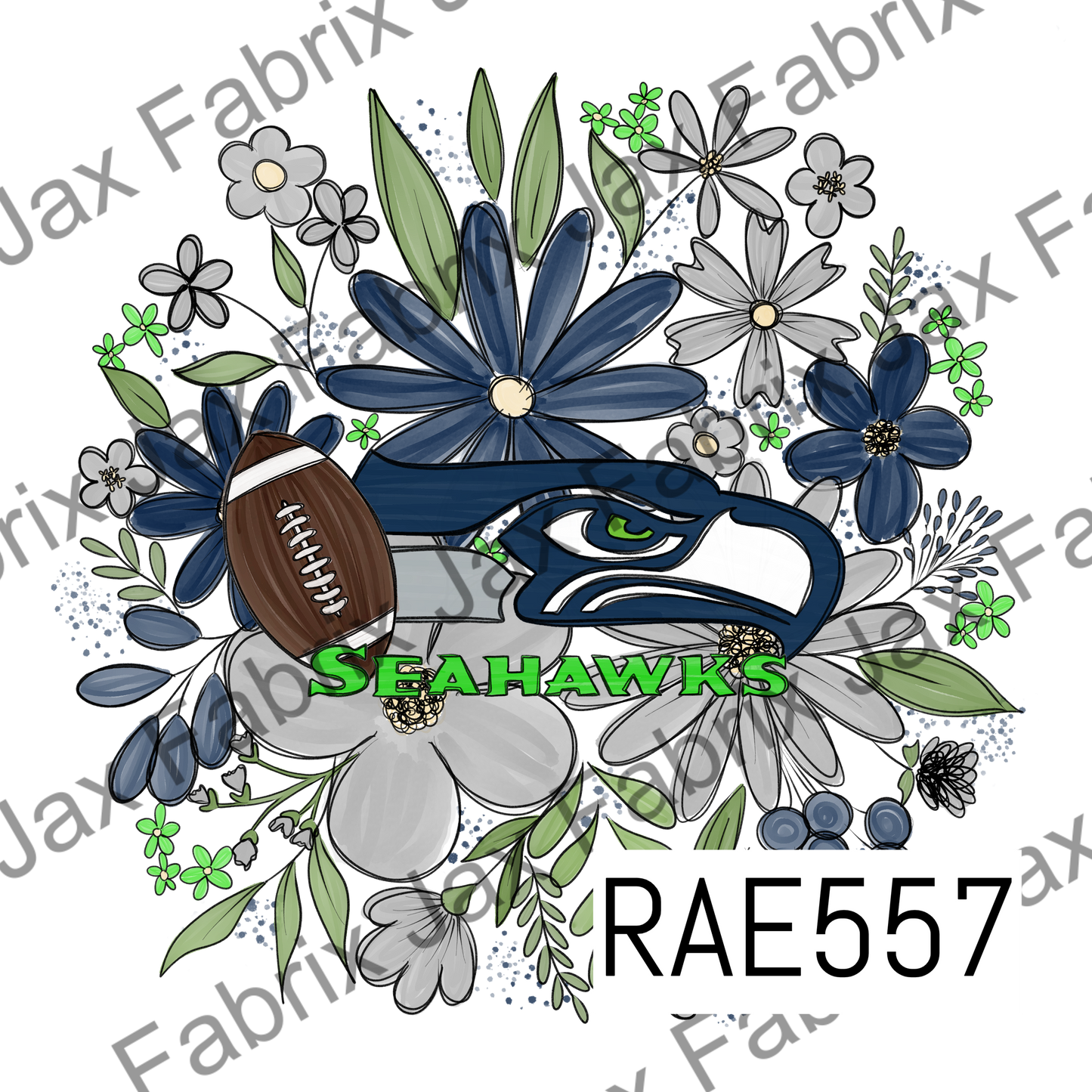 Seahawks Floral PNG RAE557