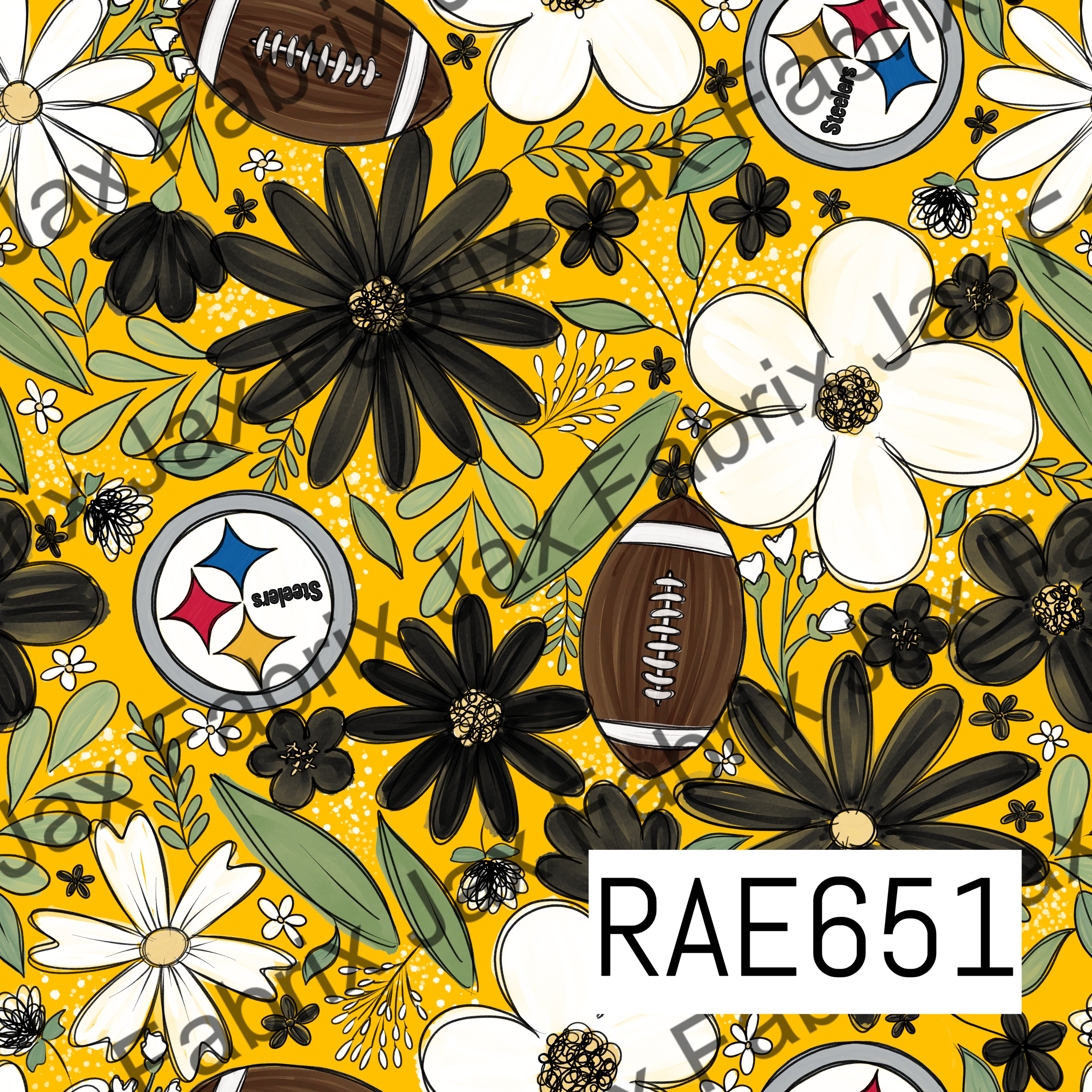 Steelers Football Colored Floral RAE651 – Jax Fabrix