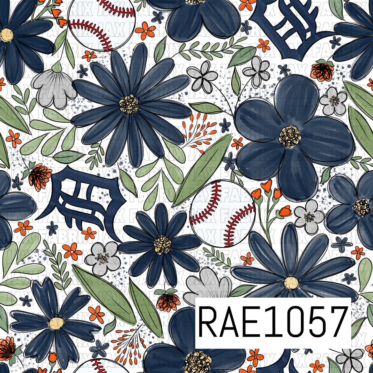 Tigers Floral Baseball RAE1057