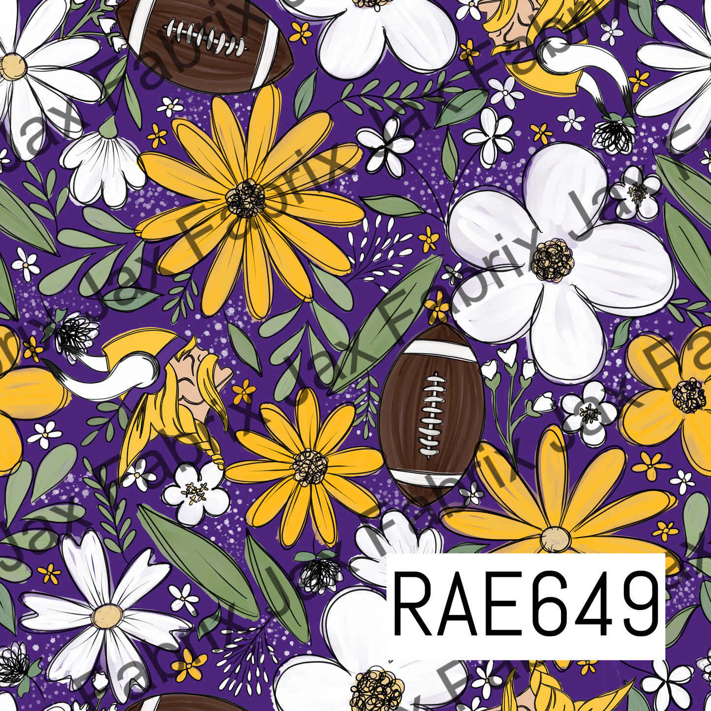 Vikings Football Floral RAE649