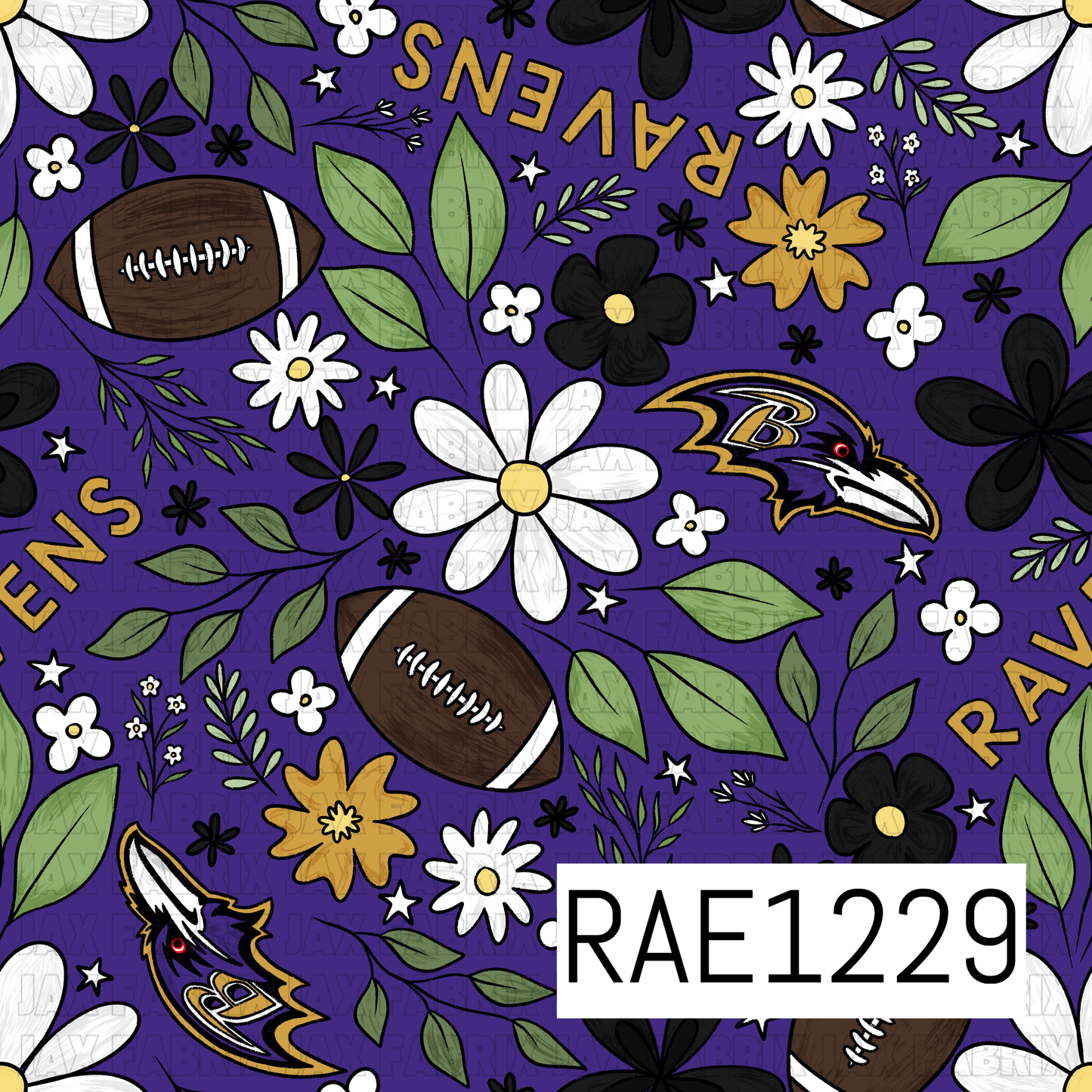 Ravens Football Floral RAE1229