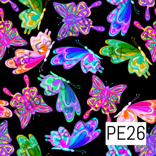 Butterflies Black PE26