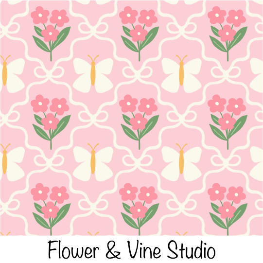 Flower Butterfly Bows Pink