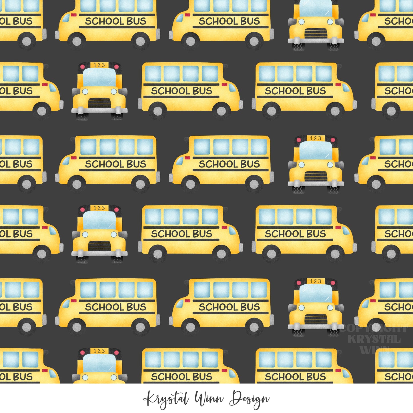 Back to School School Bus Black KW812