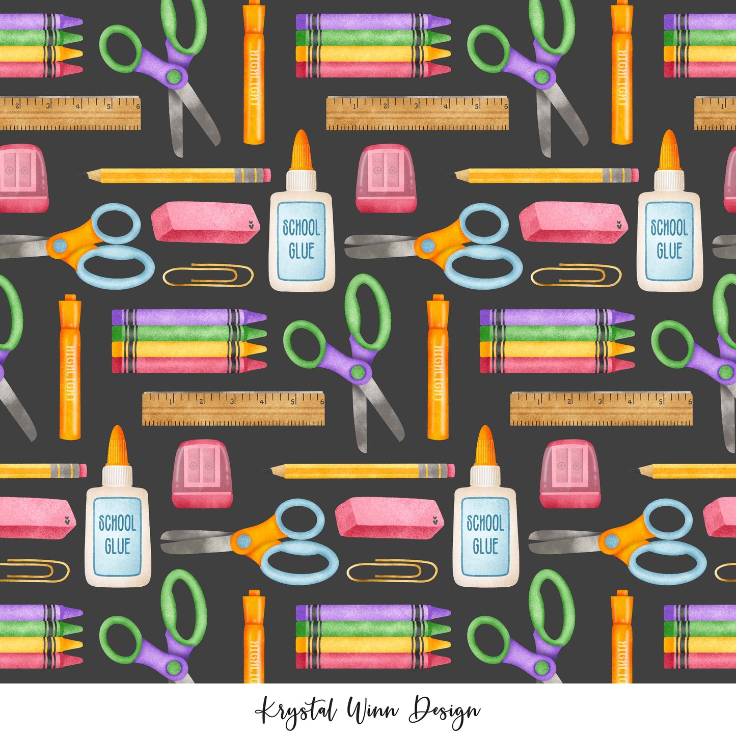 Back to School Supplies Black KW833