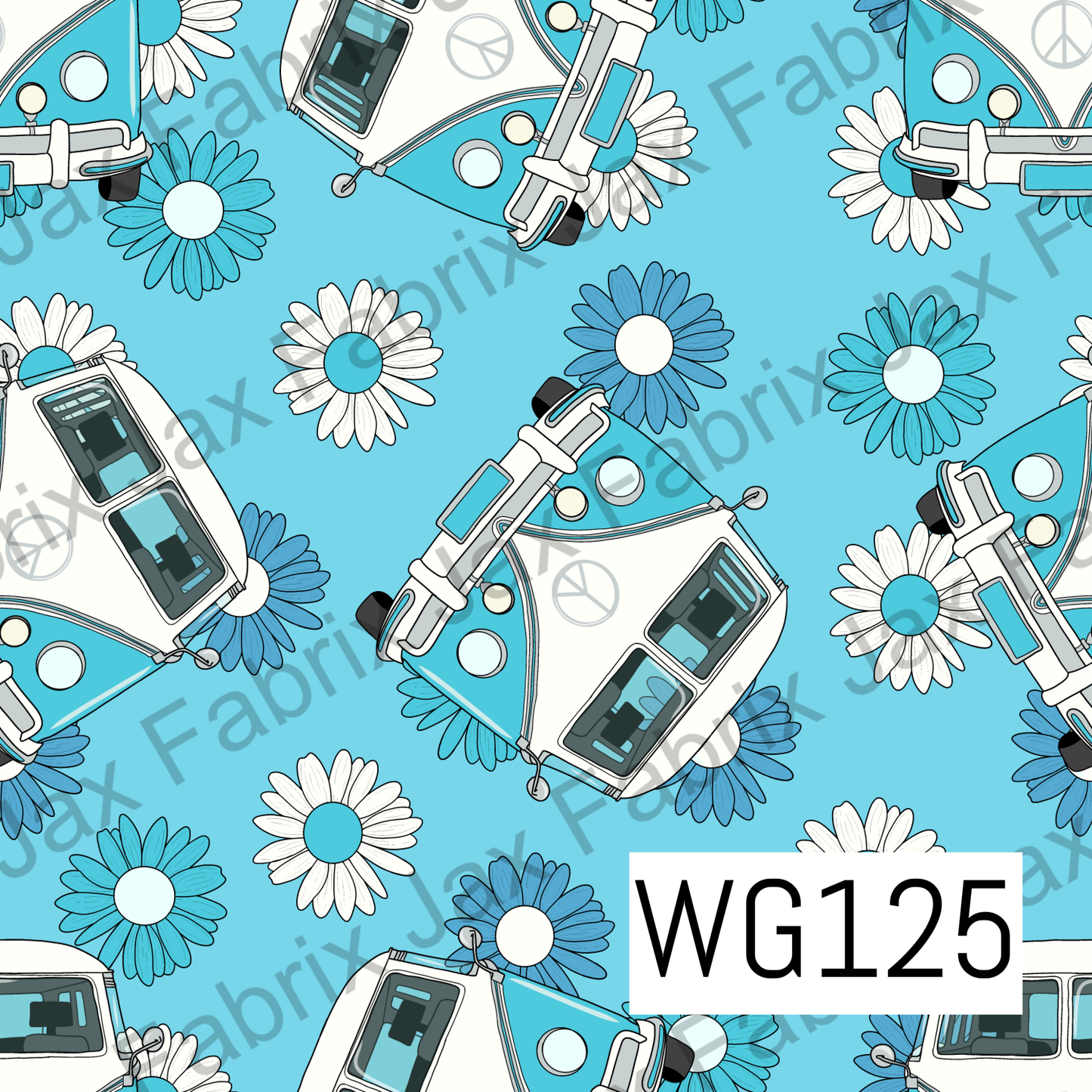 Blue Vans And Flowers WG125