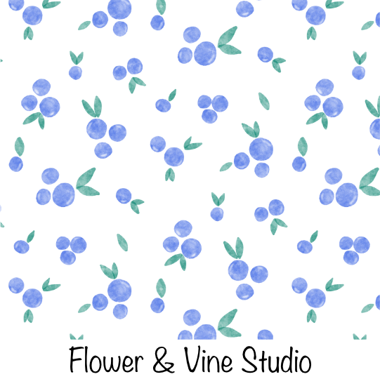 Blueberries on White