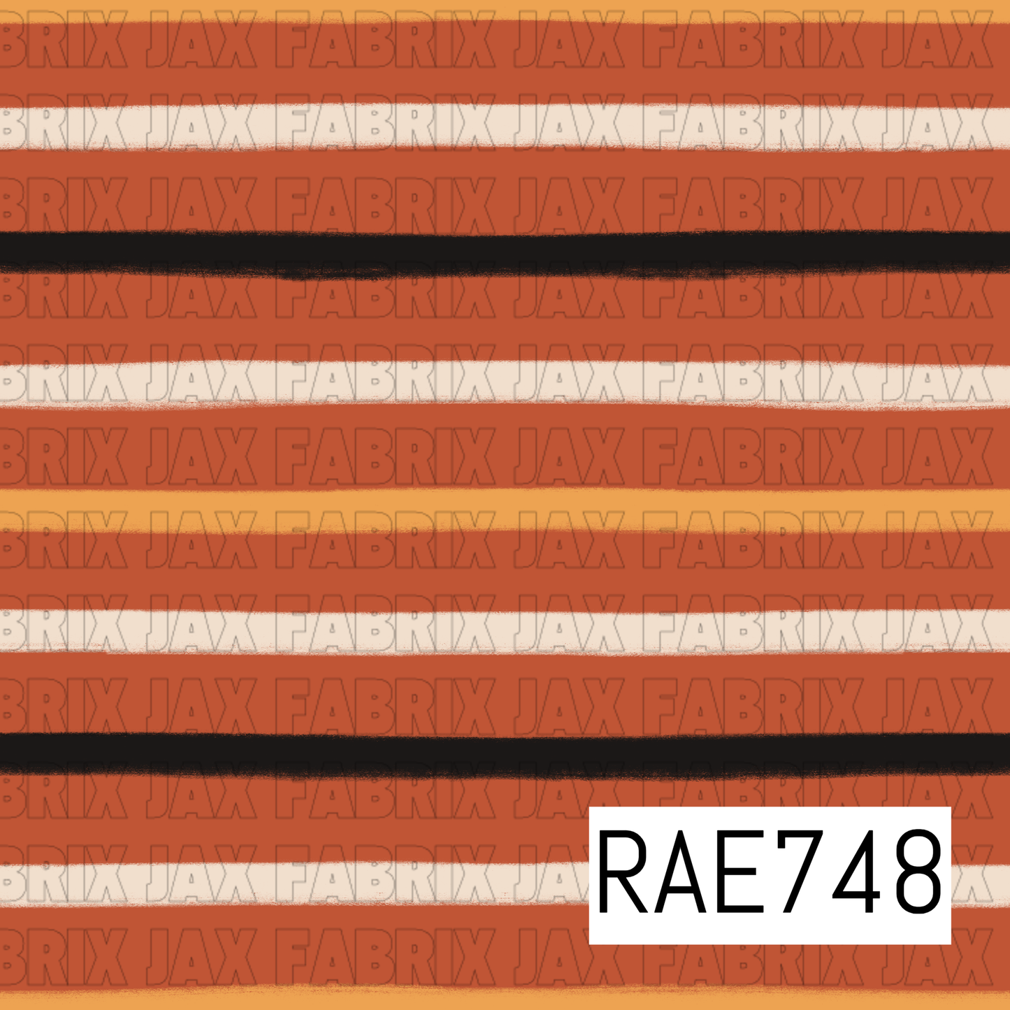 Burnt Orange Dainty Flowers Stripes RAE747