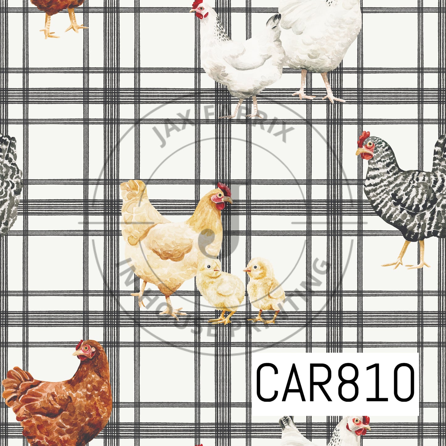 Farm and Meadow Chicken Plaid CAR810