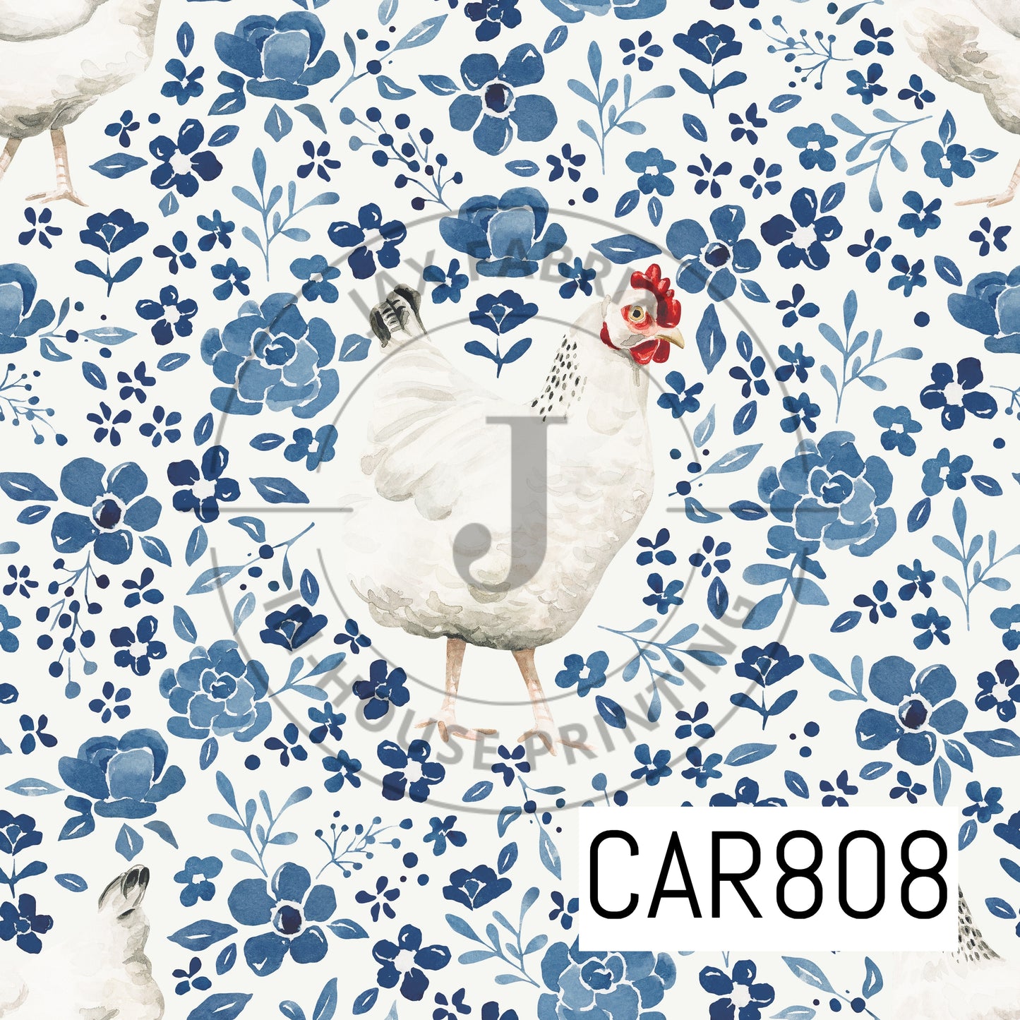 Farm and Meadow Chicken Floral CAR808