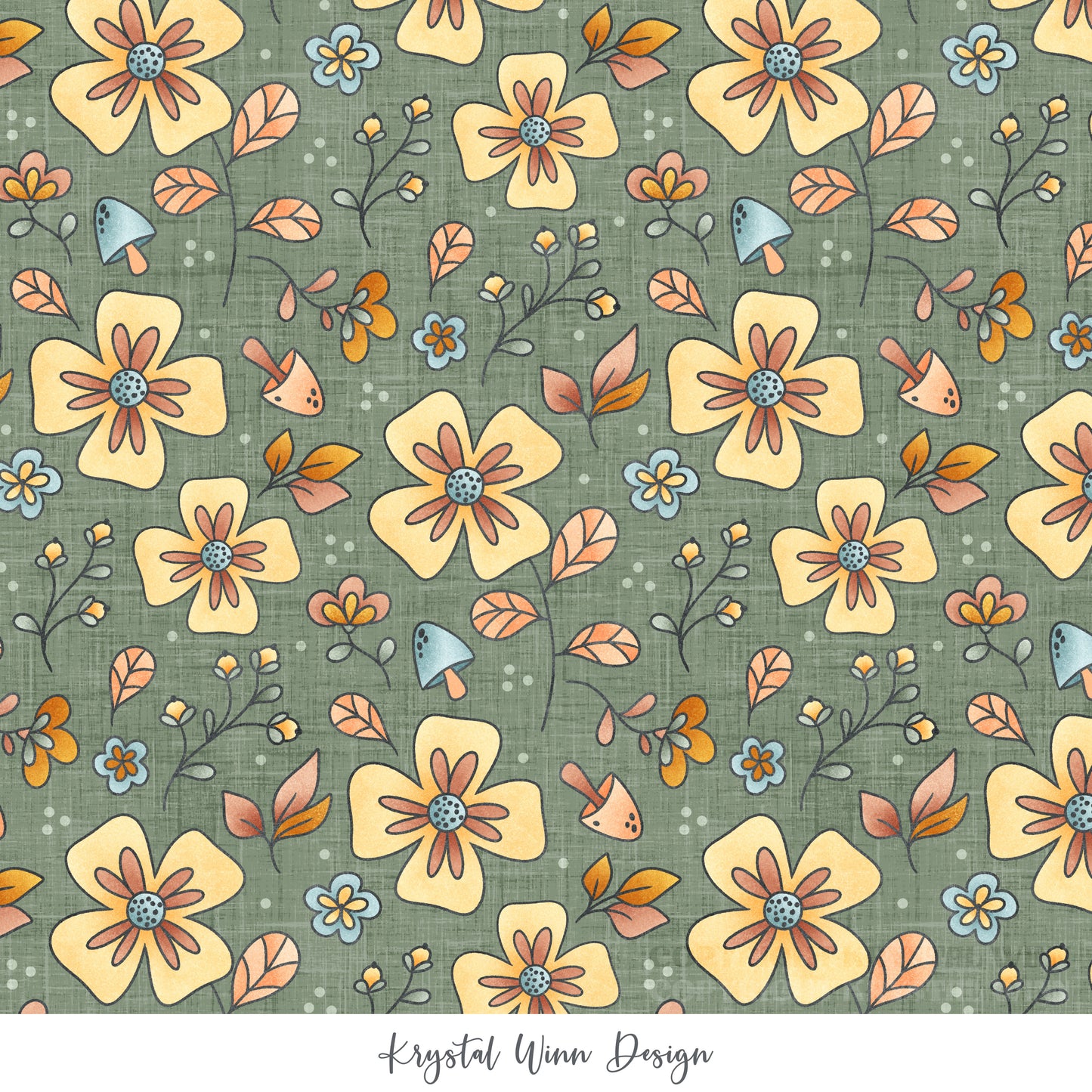 Candy Corn Harvest Floral Forest KW962