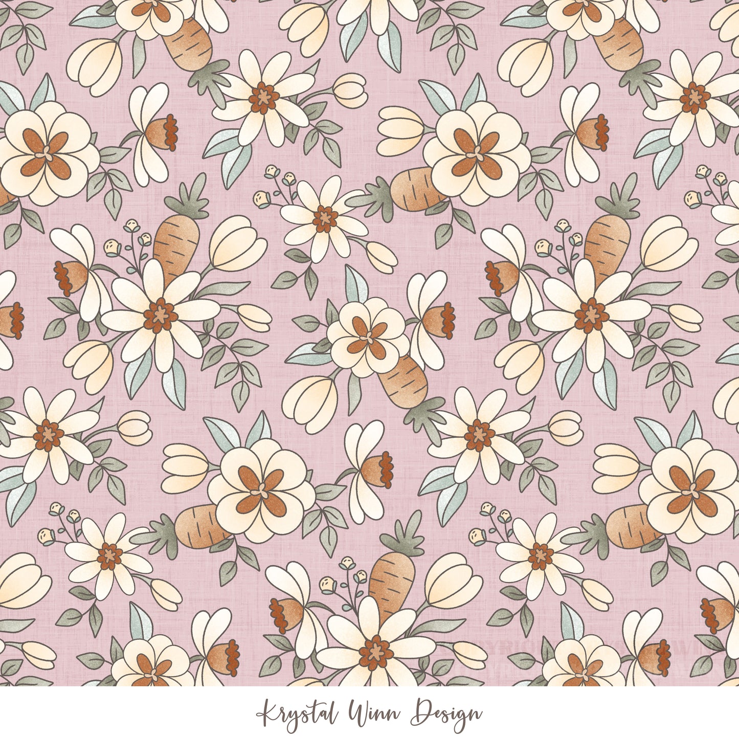 Carrot Farm Floral Purple KW673