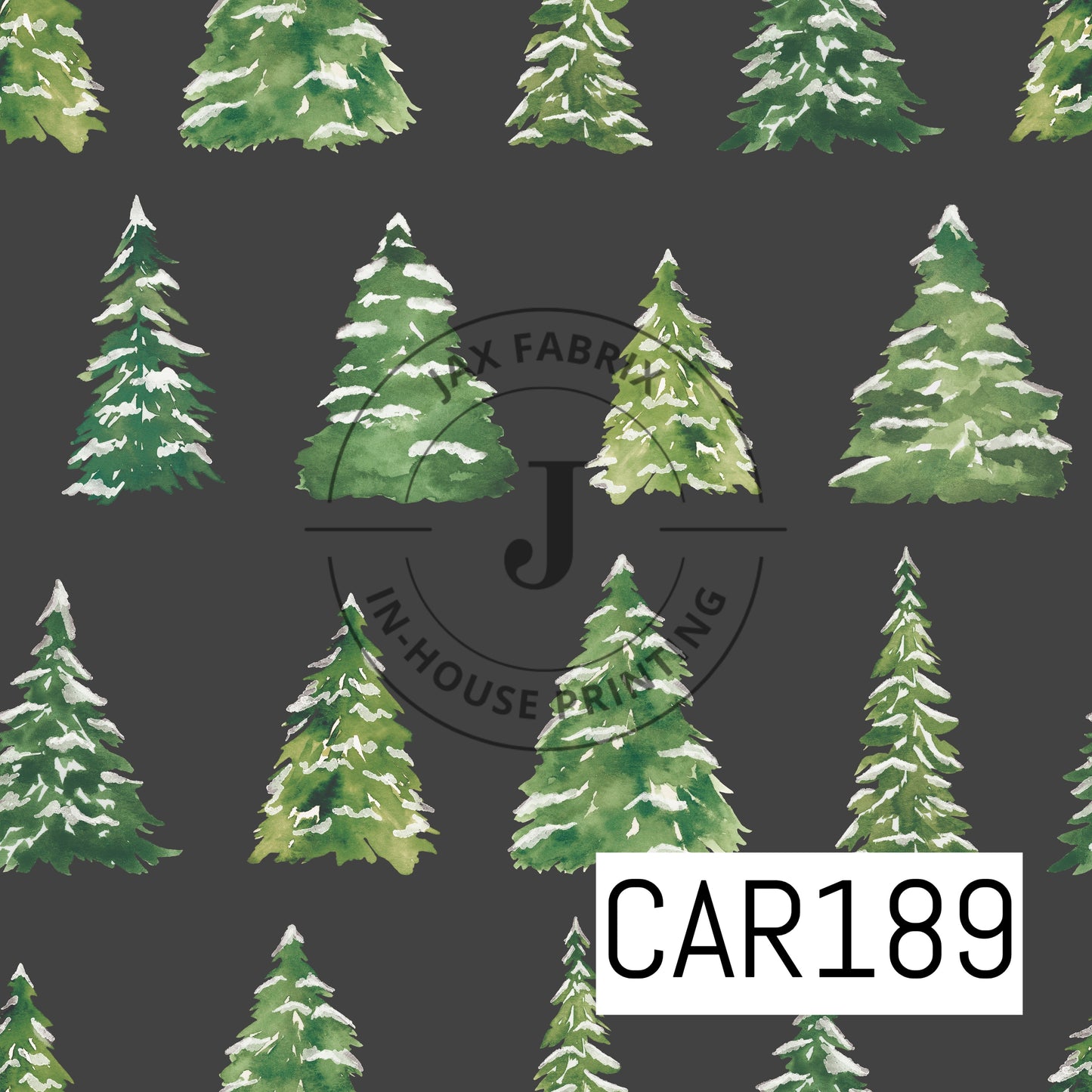 Holly And Pine Christmas Trees Black CAR189