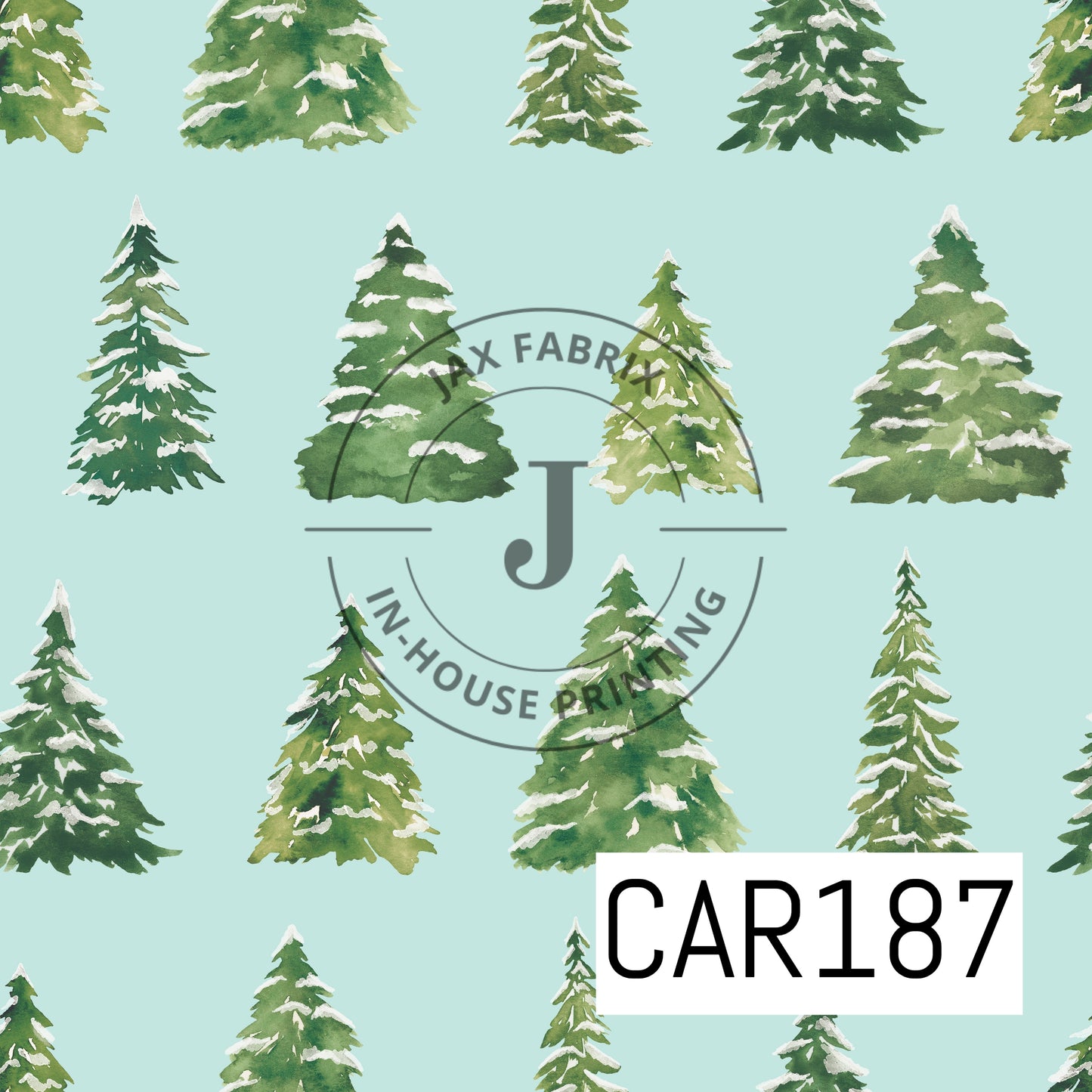 Holly And Pine Christmas Trees Blue CAR187