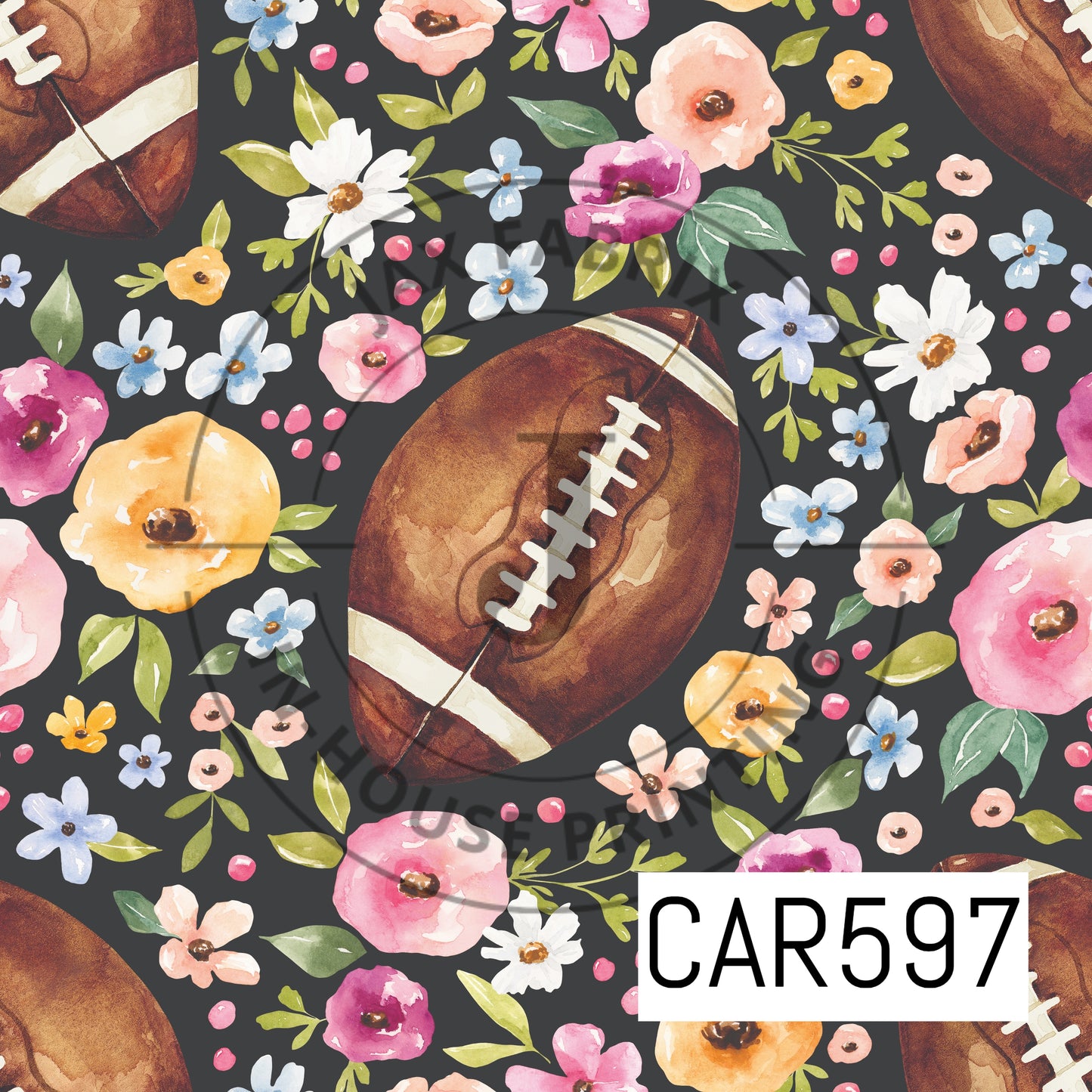 Melody Floral Football Black CAR597