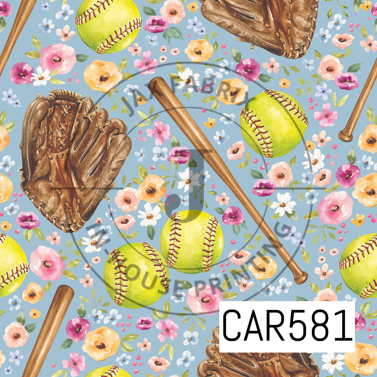 Melody Floral Softball Blue CAR581