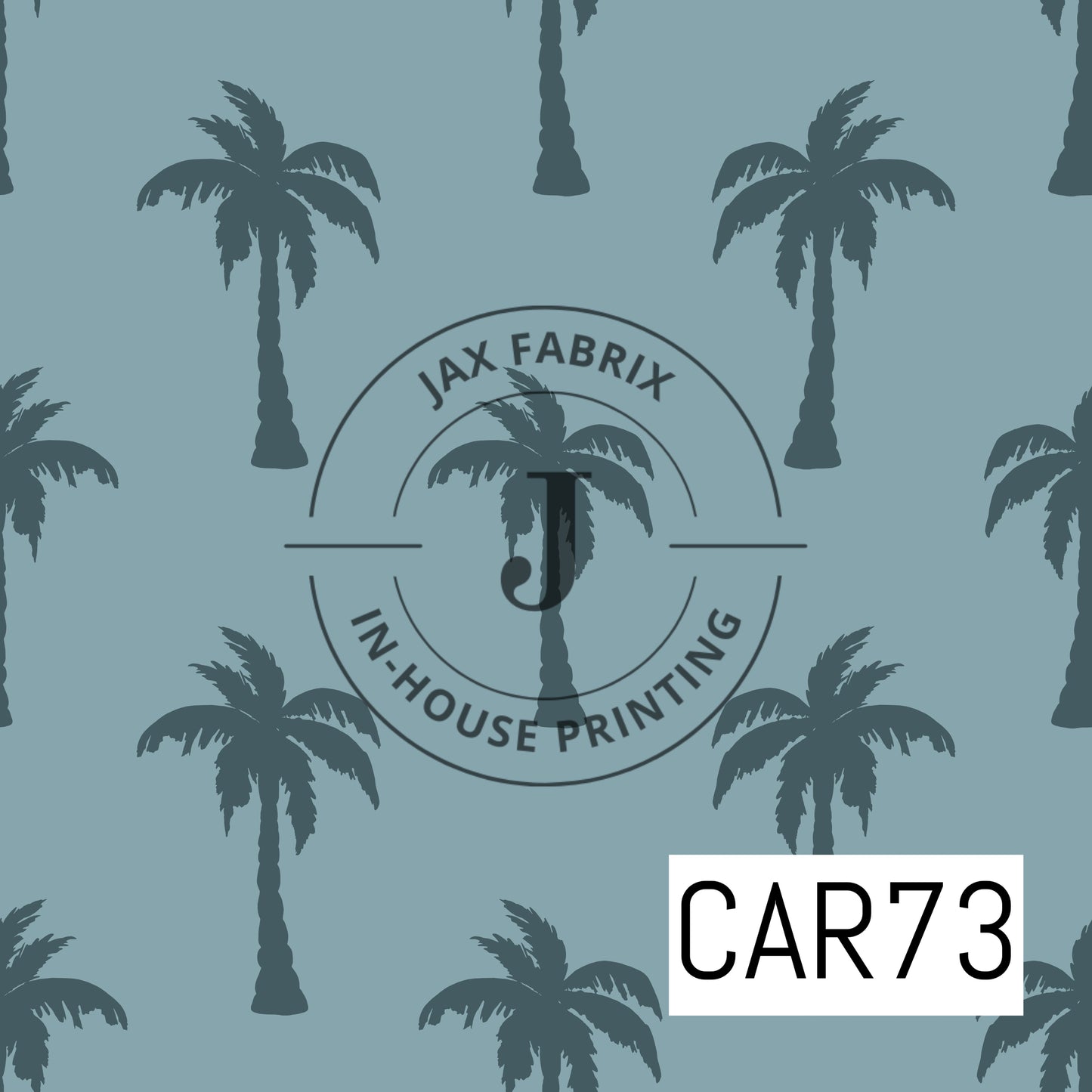 Pirates Ahoy Palm Trees Silhouette Blue CAR73