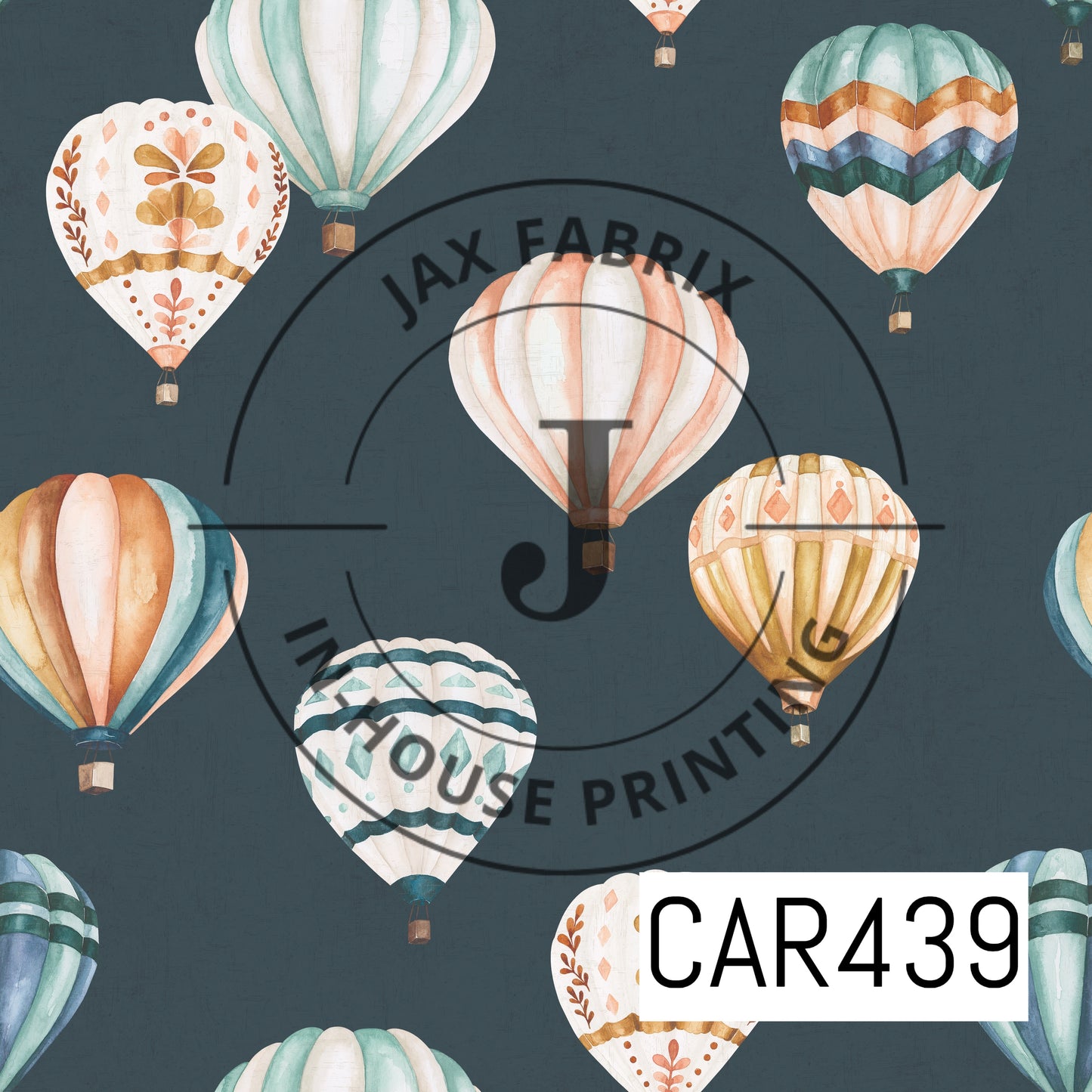 Wanderlust Hot Air Balloons Navy CAR439