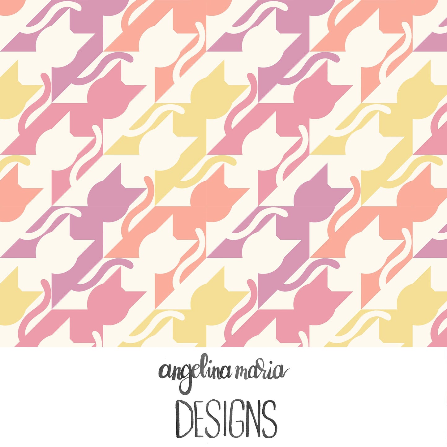 Whiskers And Bloom Catstooth Sweet Sunset on Cream AMD347