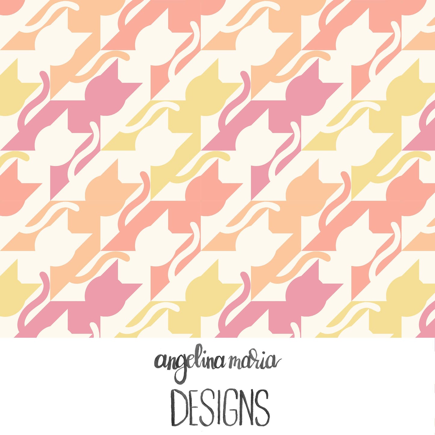 Whiskers And Bloom Catstooth Warm Caress on Cream AMD345