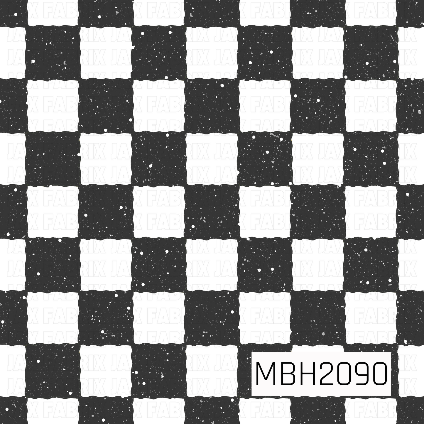pattern of black and white checkered with speckles on the black squares
