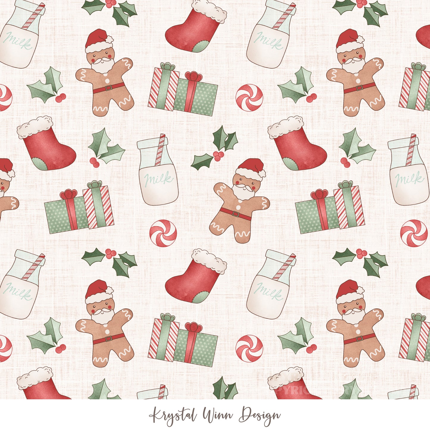 Christmas Cookie Santas Cream KW1342