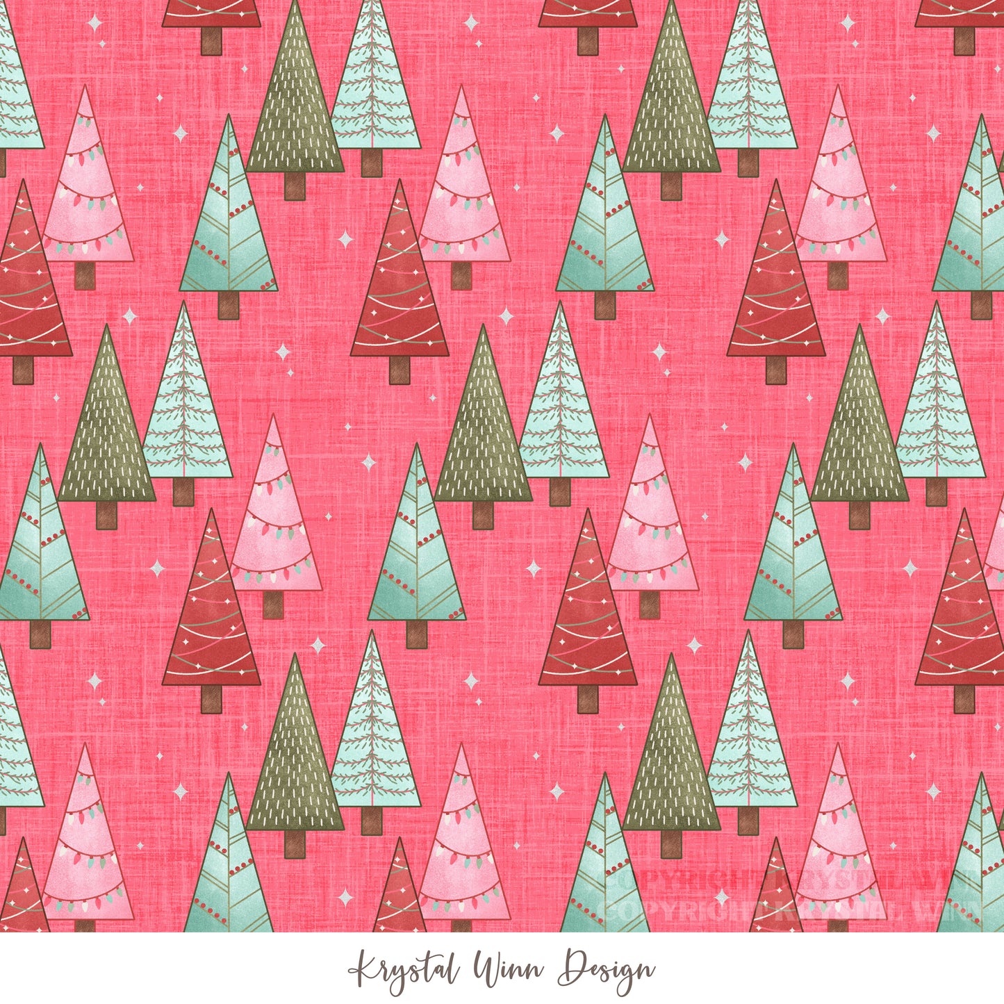 Christmas Cookie Trees Hot Pink KW1335