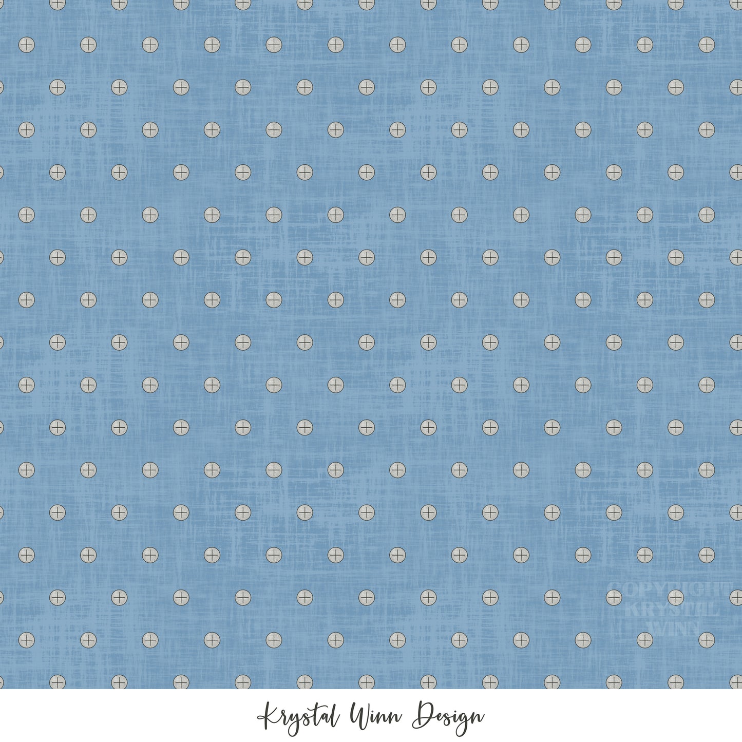 Construction Crew Solid Blue Dots KW593