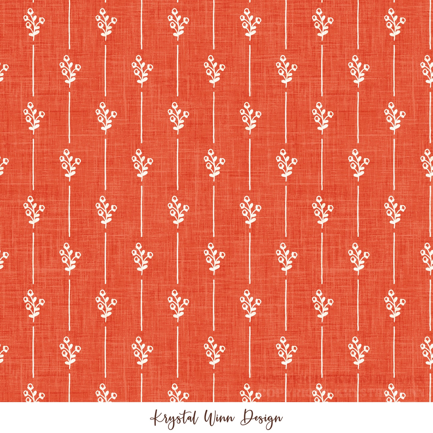 Cowboy Valentine Bud Stripe Bright Red KW1427