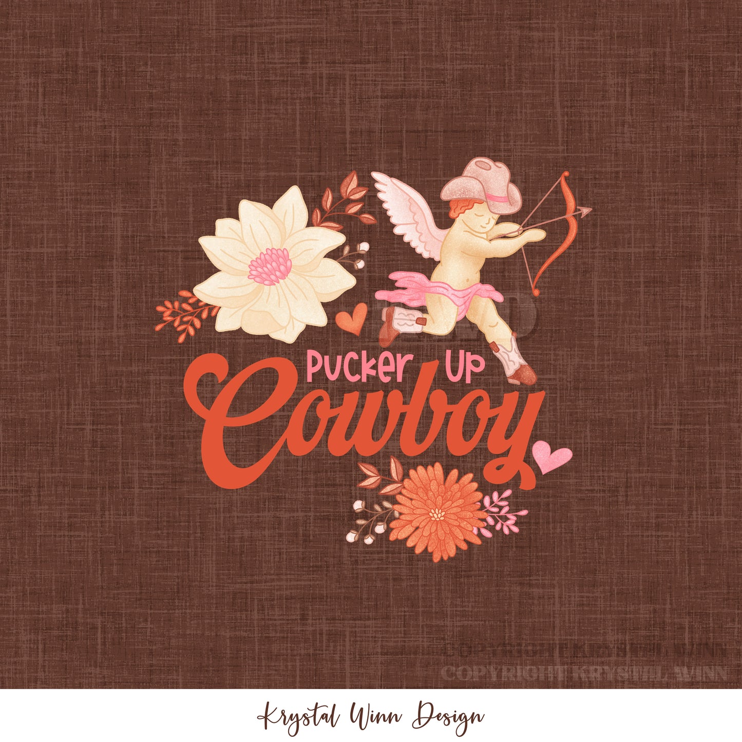 Cowboy Valentine Pucker Up Cowboy Panel KW1409