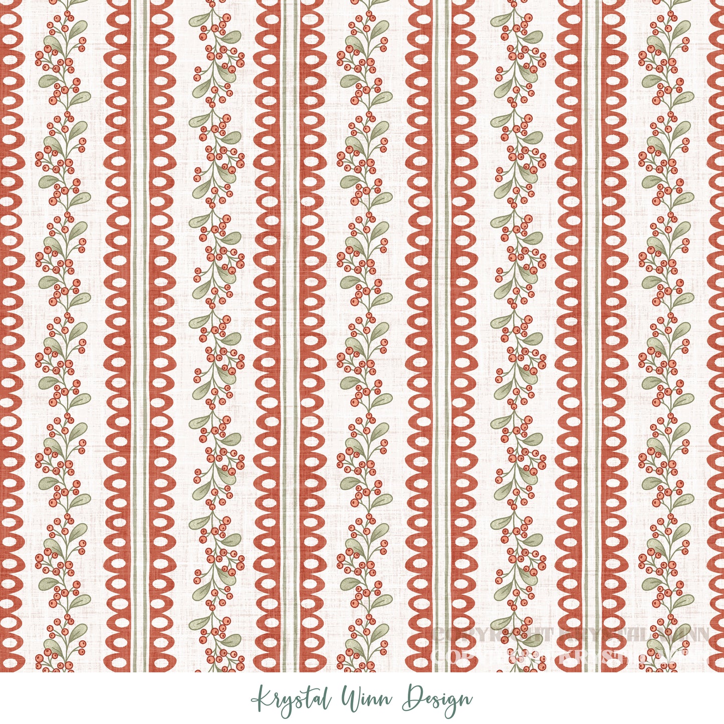 Dear Santa Berries and Lace Multi KW1383