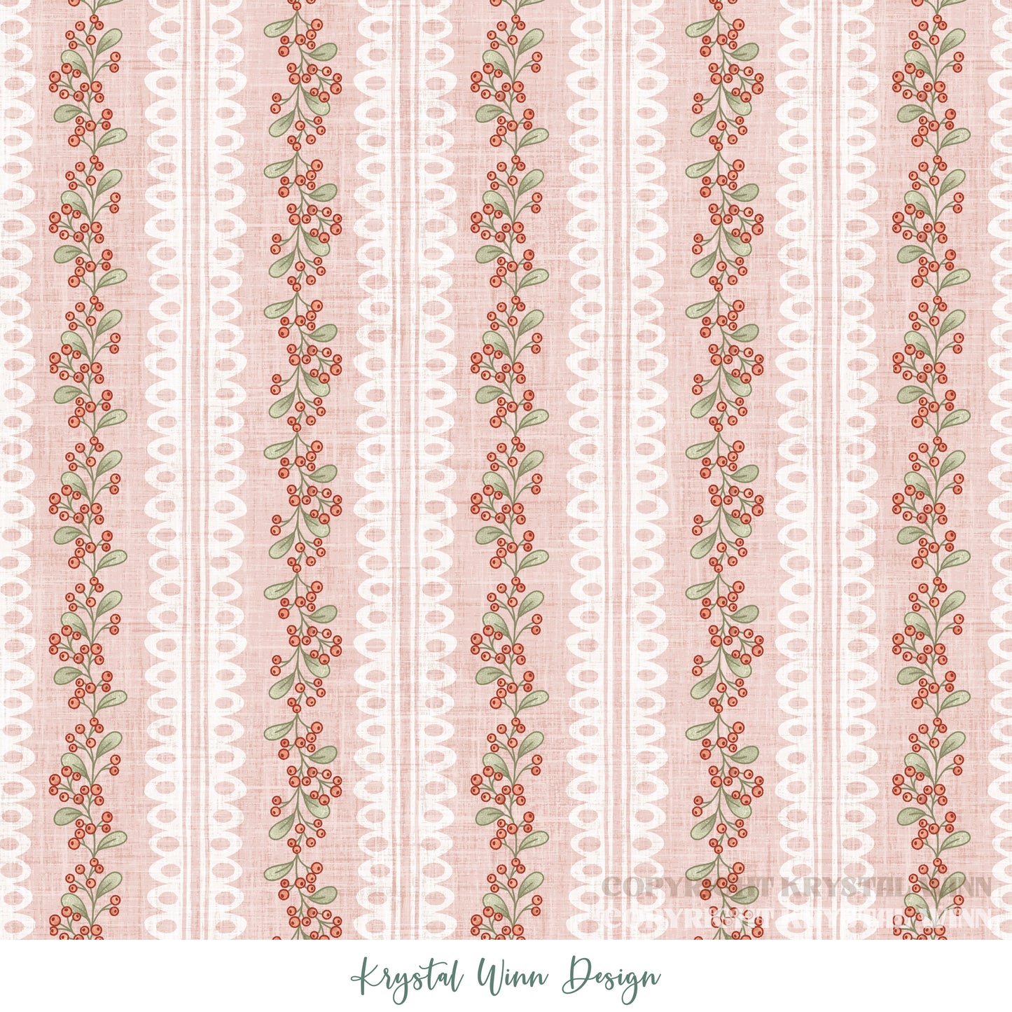 Dear Santa Berries and Lace Pink KW1382
