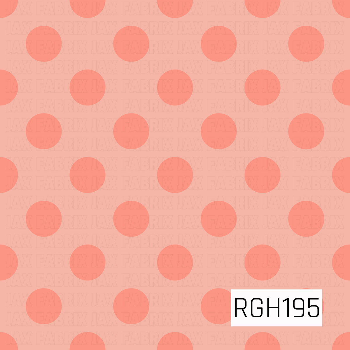 A sweet and simple polka dot pattern featuring evenly spaced coral pink circles arranged in alternating rows against a soft peachy pink background. The warm, tonal color palette creates a playful yet delicate design with a clean, classic feel.