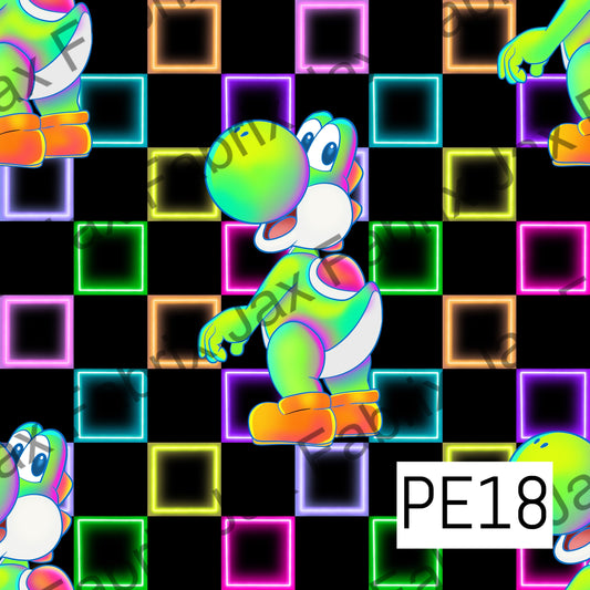 Neon Dinosaur Video Game PE18